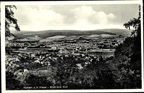 Ak Hameln an der Weser Niedersachsen, Panorama v. Klüt