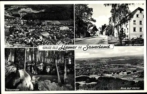 Ak Hemer im Sauerland, An der Steinert, Felsenmeer, Panorama, Fliegeraufnahme