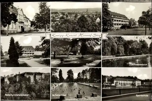 Ak Hennef an der Sieg, Golfplatz, Sportschule, Schwimmbad, Redemptoristenkloster