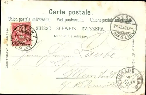 Litho Bern Stadt Schweiz, Münster, Zeitglockenturm, Rathaus, Totalansicht