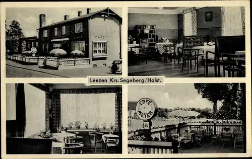 Ak Leezen Schleswig Holstein, Cafe Meyer, Terrasse, Innenansicht