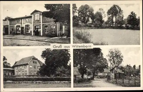 Ak Wittenborn Schleswig Holstein, Teilansichten, Geschäft, Gasthof