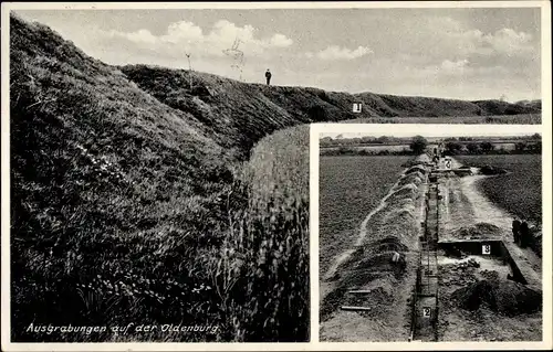 Ak Busdorf in Schleswig Holstein, Ausgrabungen auf der Oldenburg, Haithabu, Ringwall