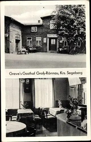 Ak Groß Rönnau Schleswig Holstein, Greve's Gasthof, Innenansicht