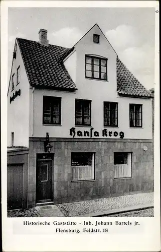 Ak Flensburg in Schleswig Holstein, Gaststätte Hansa Krog, Feldstraße 18