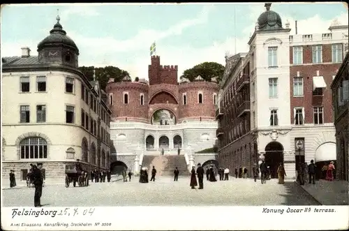 Ak Hälsingborg Helsingborg Schweden, Konung Oscar IIs terrass
