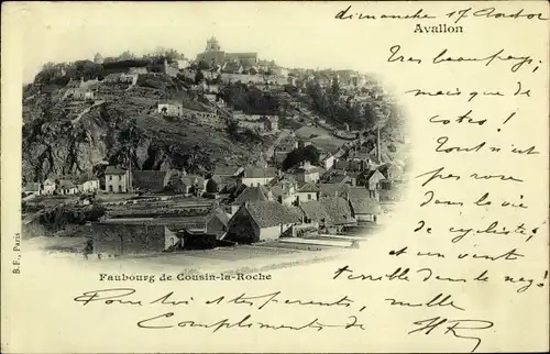 Ak Avallon Yonne, Faubourg de Cousin la Roche