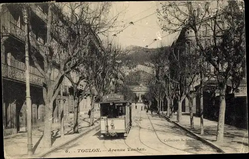 Ak Toulon Var, Avenue Vauban, Tram 47