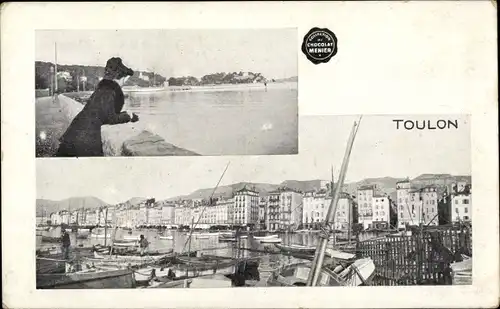 Ak Toulon Var, Vue générale, Port