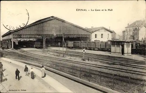 Ak Épinal Lothringen Vosges, La Gare, Le Hall