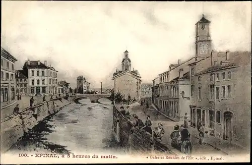 Ak Épinal Lothringen Vosges, 5 heures du matin