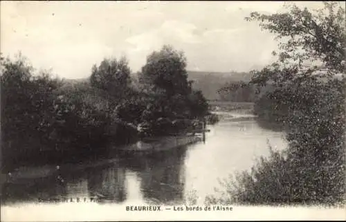 Ak Beaurieux Aisne, Les bords de l'Aisne