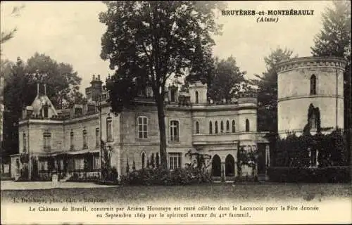 Ak Bruyères et Montbérault Aisne, Château de Breuil