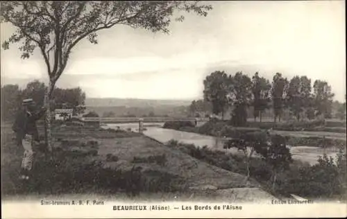 Ak Beaurieux Aisne, Les Bords de l'Aisne