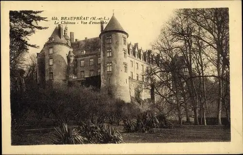 Ak Baeupréau Maine et Loire, Chateau, Vue d´ensemble