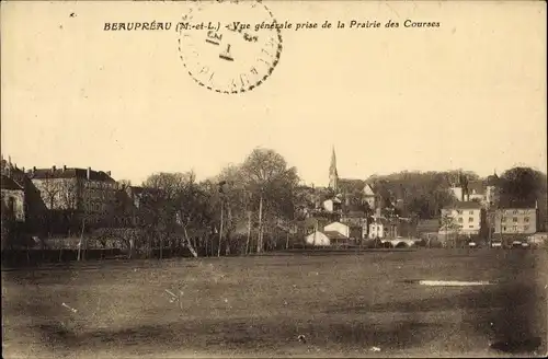 Ak Beaupréau Maine et Loire, Vue générale prise de la Prairie des Courses