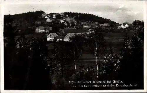 Ak Jauernick Buschbach Markersdorf Oberlausitz, Blick vom Schwarzberg nach Kreuzbergbaude