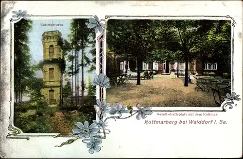 Ak Walddorf Kottmar in der Oberlausitz, Kottmarberg, Gesellschaftsplatz, Aussichtsturm