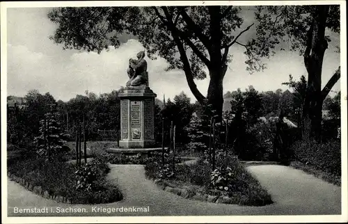 Ak Bernstadt auf dem Eigen in Sachsen, Kriegerdenkmal