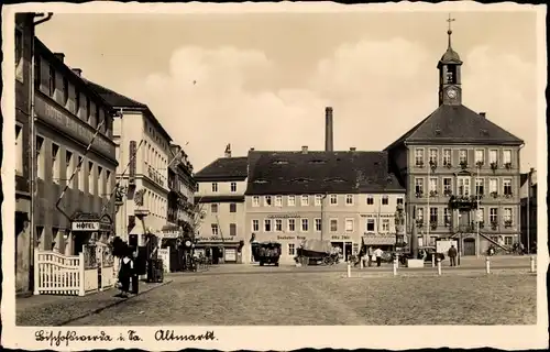 Ak Bischofswerda in Sachsen, Altmarkt, Hotel zum Goldenen Engel, Rathaus