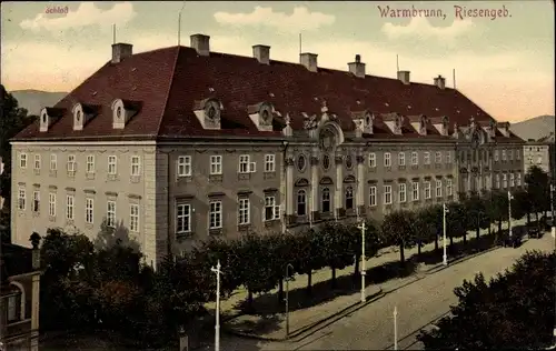 Ak Cieplice Śląskie Zdrój Bad Warmbrunn Riesengebirge Schlesien, Schloss