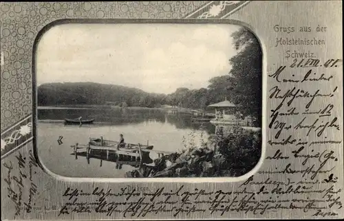 Passepartout Ak Gremsmühlen Malente in Ostholstein, Dieksee, Ruderboote