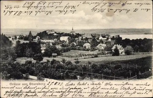 Ak Starnberg in Oberbayern, Totalansicht der Ortschaft