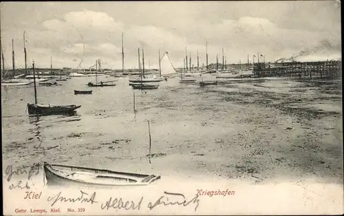 Ak Hansestadt Kiel, Partie im Kriegshafen