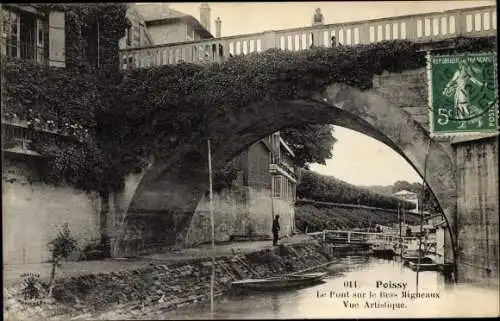 Ak Poissy Yvelines, Le Pont sur le Bras Migneaux