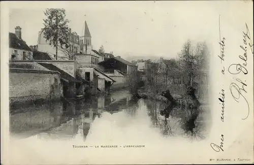 Ak Tournan Seine et Marne, La Marsange, L'Abreuvoir