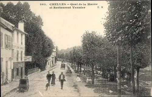 Ak Chelles Seine et Marne, Quai  de la Marne, Restaurant Vannier