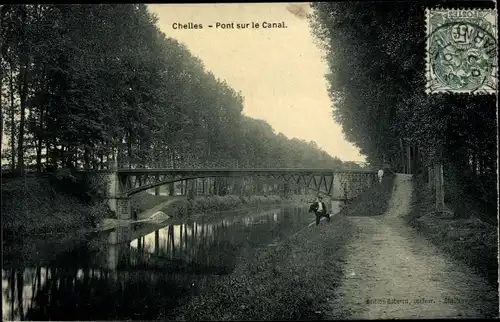 Ak Chelles Seine et Marne, Pont sur le Canal