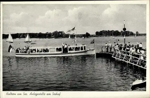 Ak Haltern am See Westfalen, Anlegestelle am Seehof