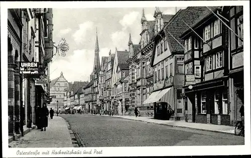 Ak Hameln in Niedersachsen, Osterstraße, Hochzeitshaus, Post