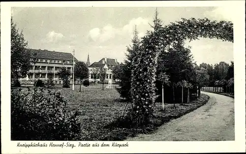 Ak Hennef an der Sieg, Kurpark, Kneippkurhaus