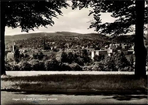 Ak Hagen in Westfalen, Panorama v. Funckepark gesehen