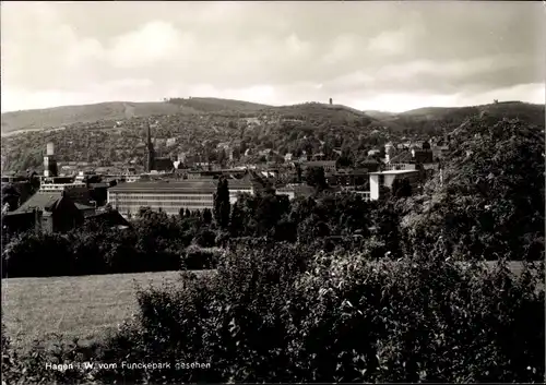 Ak Hagen in Westfalen, Panorama v. Funckepark gesehen