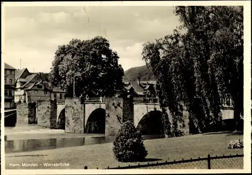 Ak Hann. Münden in Niedersachsen, Werrabrücke