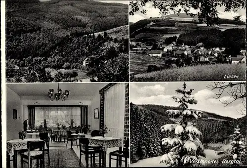 Ak Liesen Hallenberg Sauerland, Winter, Bergtal, Panorama