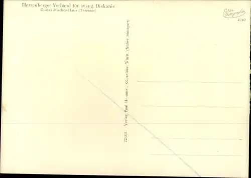 Ak Herrenberg in Württemberg, Ev. Diakonie, Gustav Fischer Haus, Terrasse