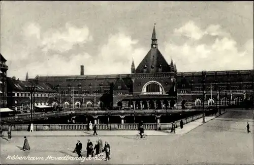 Ak København Kopenhagen Dänemark, Hovedbanegaarden, Zentralbahnhof