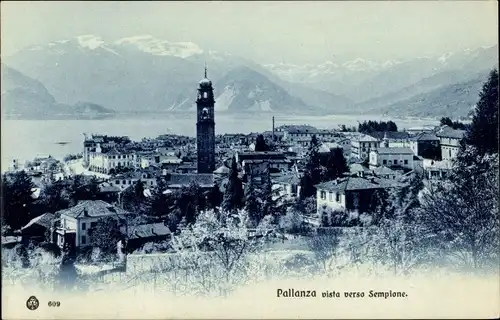 Ak Pallanza Lago Maggiore Piemonte, Vista verso Sempione