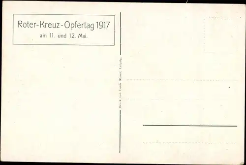 Künstler Ak Leipzig in Sachsen, Völkerschlachtdenkmal, Roter Kreuz Opfertag 1917