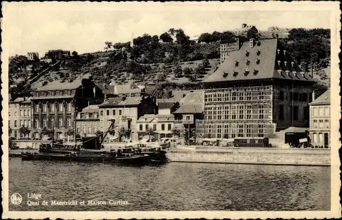 Ak Liège Lüttich Wallonien, Quai de Maestricht et Maison Curtius