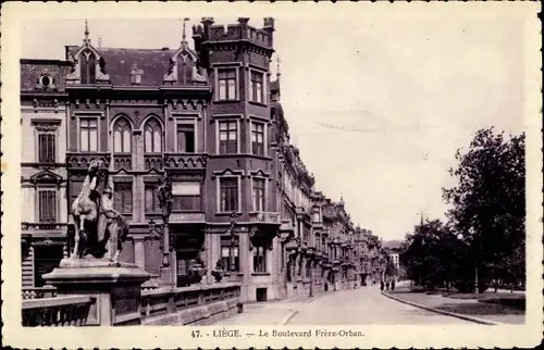 Ak Liège Lüttich Wallonien, Le Boulevard Frere Orban