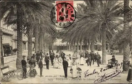 Ak Toulon Var, Place de la Liberté, Palmiers