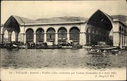 Ak Toulon Var, Arsenal, Vieilles Cales construites par Vauban