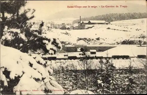 Ak Raon l'Étape Lothringen Vosges, La Carriere de Trapp, sous la neige