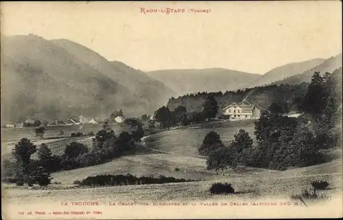 Ak La Trouche Raon l'Étape Lothringen Vosges, Vue generale, Chalet