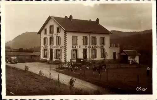 Ak Raon l'Étape Lothringen Vosges, Cafe Restaurant A Belle Vue